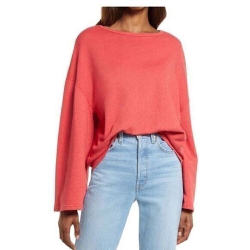 Treasure and Bond Nordstrom Volume Sleeve Sweatshirt Medium Red